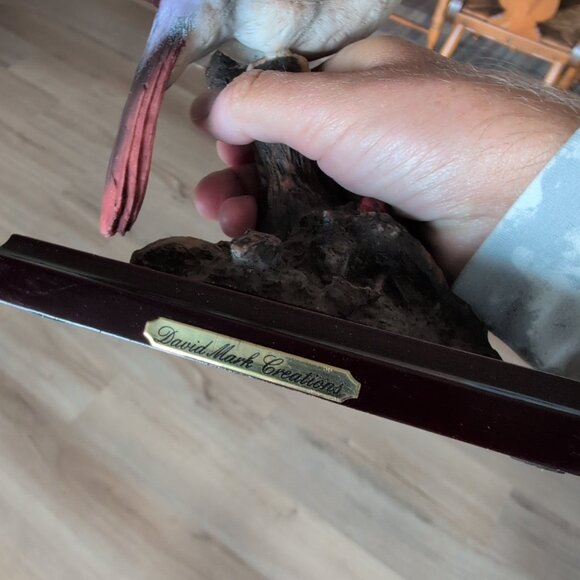 Vintage David Mark Creations Bird On A Branch Figurine With Ladybug - Picture 5 of 5